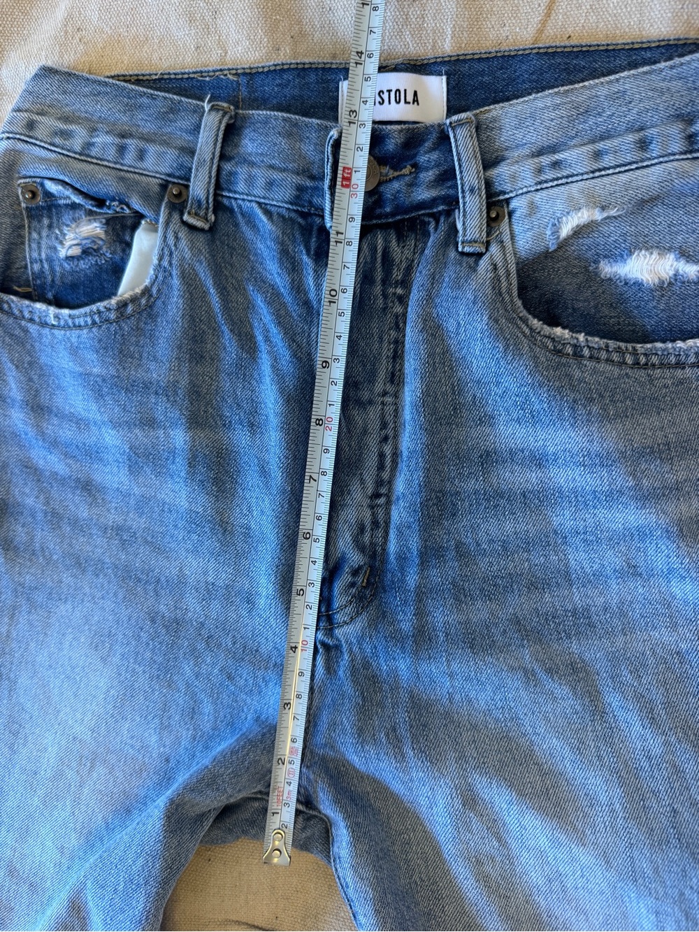 Pistola Cassie High Waist Ripped Crop Jeans Womens 27 Los Feliz Raw Hem Straight - Picture 8 of 14